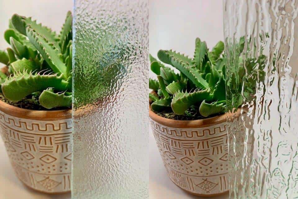 patterned glass installation